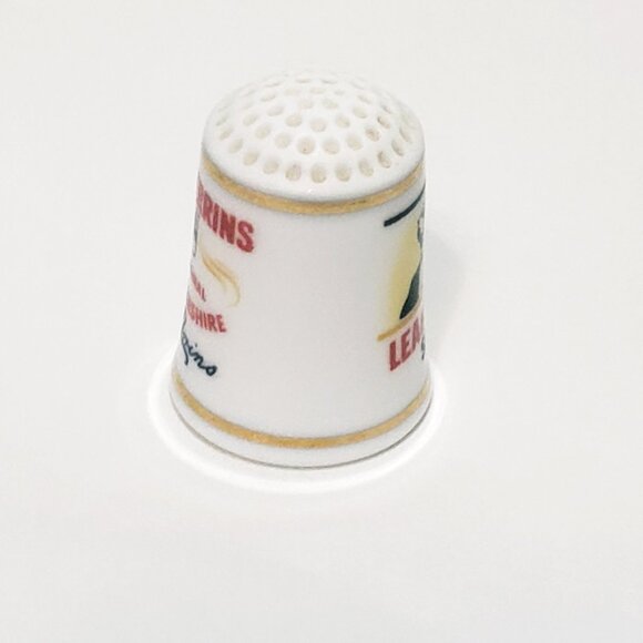 Lea & Perrins Sauce Worcstishire Advertising Thimble 1" Porcelain 1980s - Picture 2 of 6